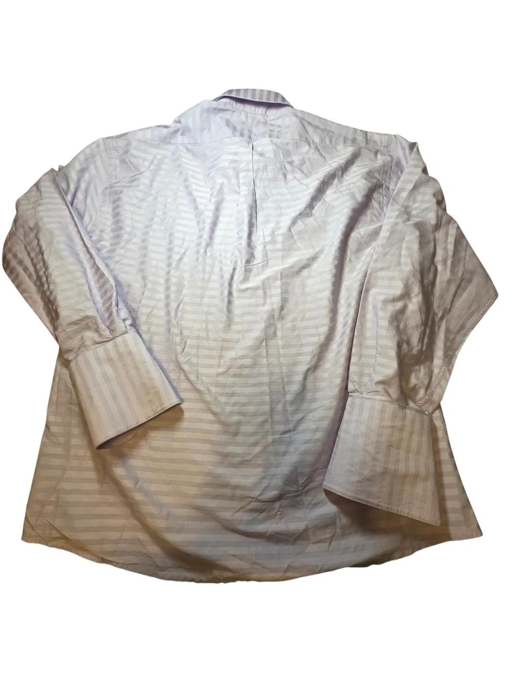 Assante Lavender Purple Striped Men's Long Sleeve Dress Shirt Size 16.5 Cotton